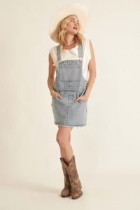 Born Ready Denim Overall Mini Dress - ShopPromesa