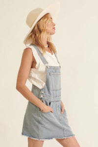 Born Ready Denim Overall Mini Dress - ShopPromesa