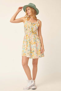 Blossom and Bloom Ruched Floral Sundress - ShopPromesa