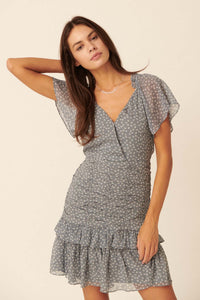 Gentle Whispers Ruffled Floral Mini Dress - ShopPromesa