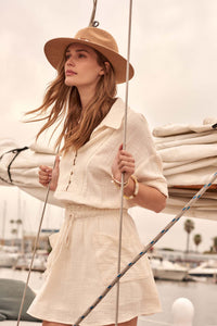 Natural Habitat Cotton Half-Button Shirt Dress - ShopPromesa