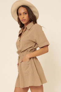 Natural Habitat Cotton Half-Button Shirt Dress - ShopPromesa