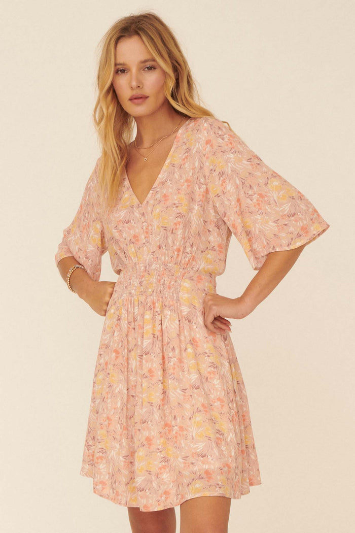 Softest Kiss Floral Half-Sleeve Mini Dress - ShopPromesa