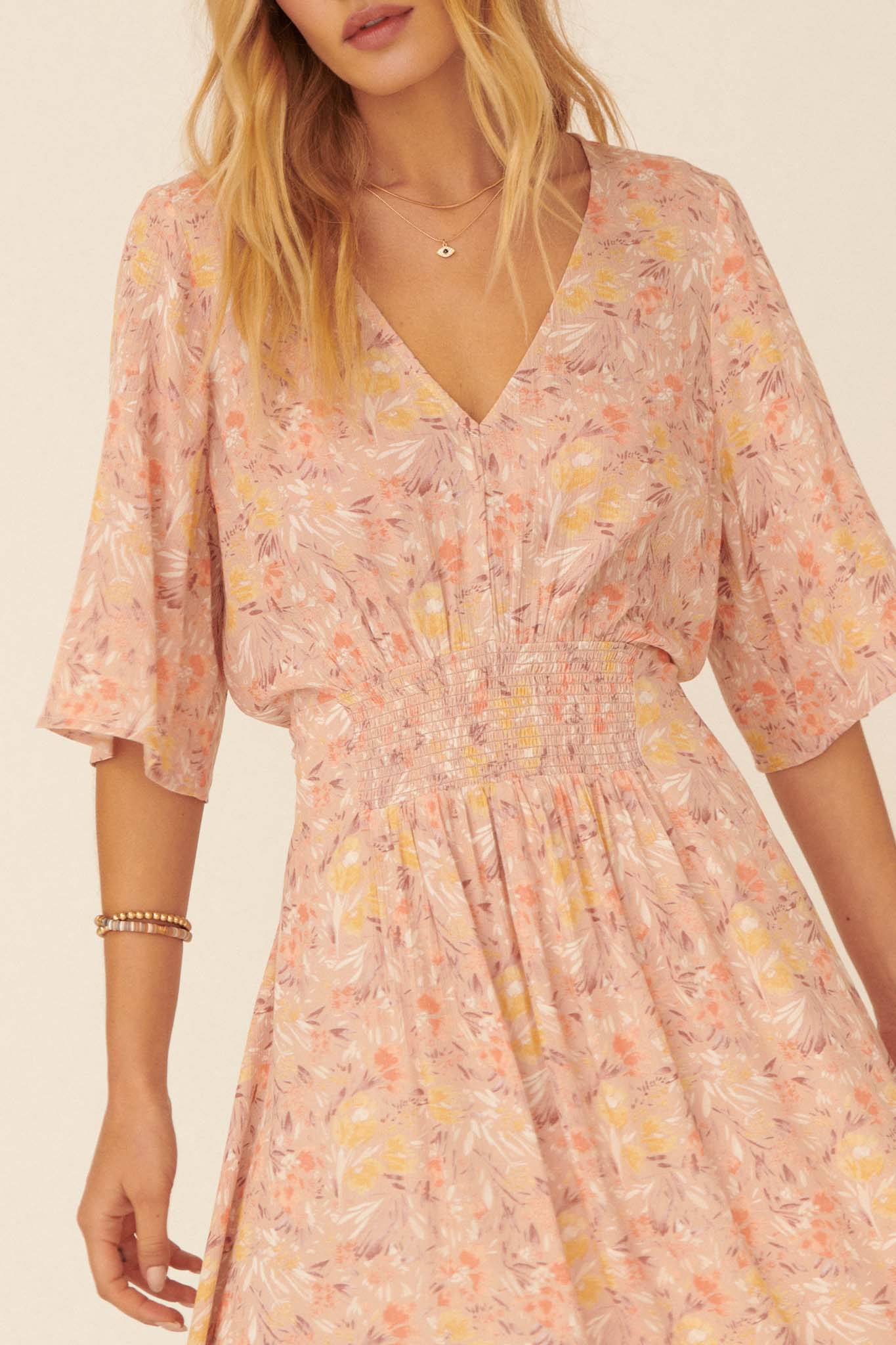 Softest Kiss Floral Half-Sleeve Mini Dress - ShopPromesa