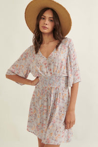 Softest Kiss Floral Half-Sleeve Mini Dress - ShopPromesa