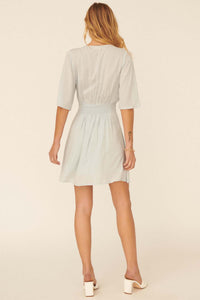 Sun Showers Jacquard Half-Sleeve Mini Dress - ShopPromesa