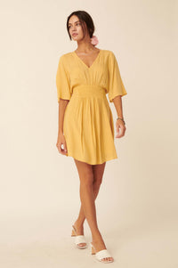 Sun Showers Jacquard Half-Sleeve Mini Dress - ShopPromesa