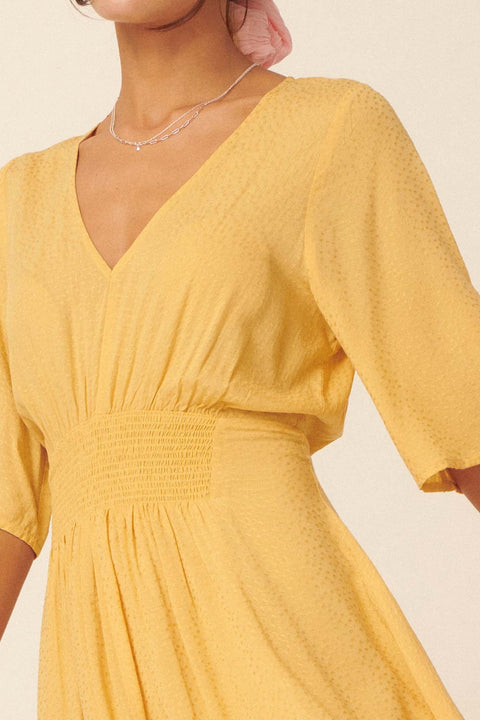Sun Showers Jacquard Half-Sleeve Mini Dress - ShopPromesa