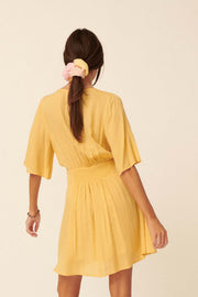 Sun Showers Jacquard Half-Sleeve Mini Dress - ShopPromesa