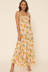 Tropical Treat Smocked Floral Maxi Dress - ShopPromesa