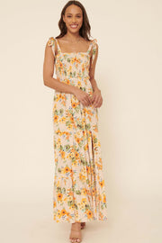 Tropical Treat Smocked Floral Maxi Dress - ShopPromesa