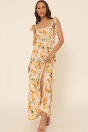Tropical Treat Smocked Floral Maxi Dress - ShopPromesa