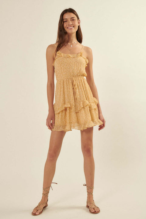 Follow the Sun Ruffled Floral Mini Dress - ShopPromesa