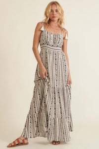 Wonderful Day Floral-Stripe Tiered Maxi Dress - ShopPromesa