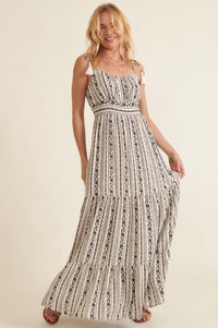 Wonderful Day Floral-Stripe Tiered Maxi Dress - ShopPromesa