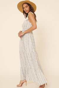 Wonderful Day Floral-Stripe Tiered Maxi Dress - ShopPromesa