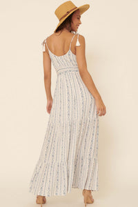 Wonderful Day Floral-Stripe Tiered Maxi Dress - ShopPromesa