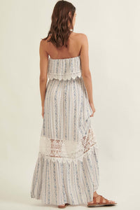 Windsong Strapless Floral and Lace Maxi Dress - ShopPromesa