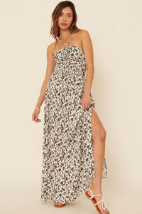 New Life Floral Cutout Halter Maxi Dress - ShopPromesa