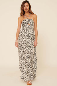 New Life Floral Cutout Halter Maxi Dress - ShopPromesa