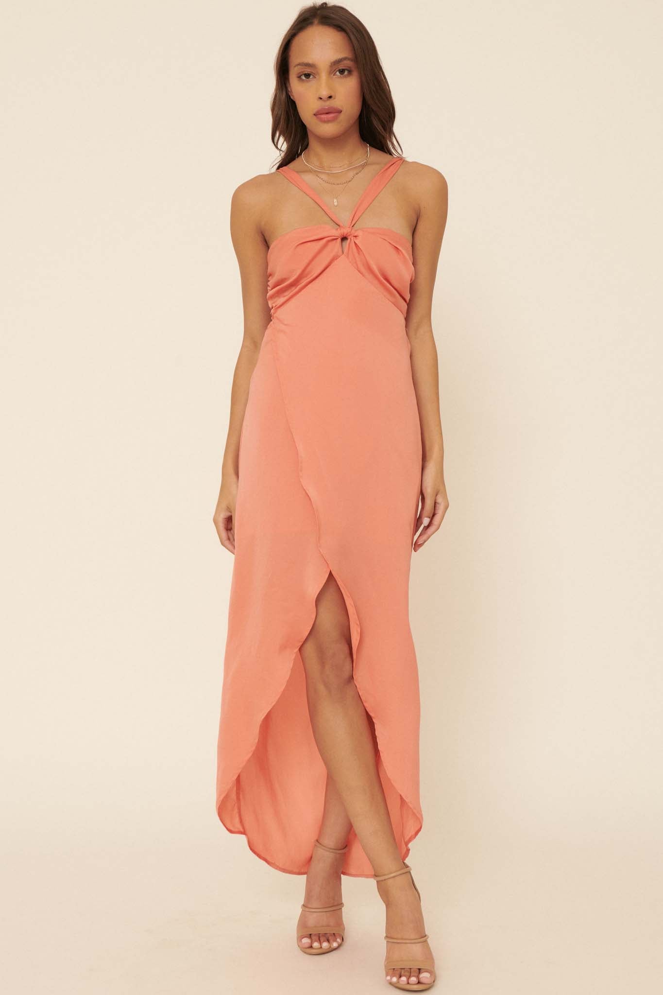 Love You More Satin Tulip Maxi Dress - ShopPromesa