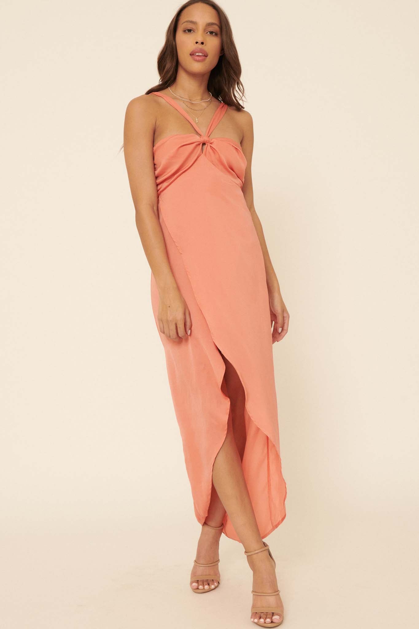 Love You More Satin Tulip Maxi Dress - ShopPromesa