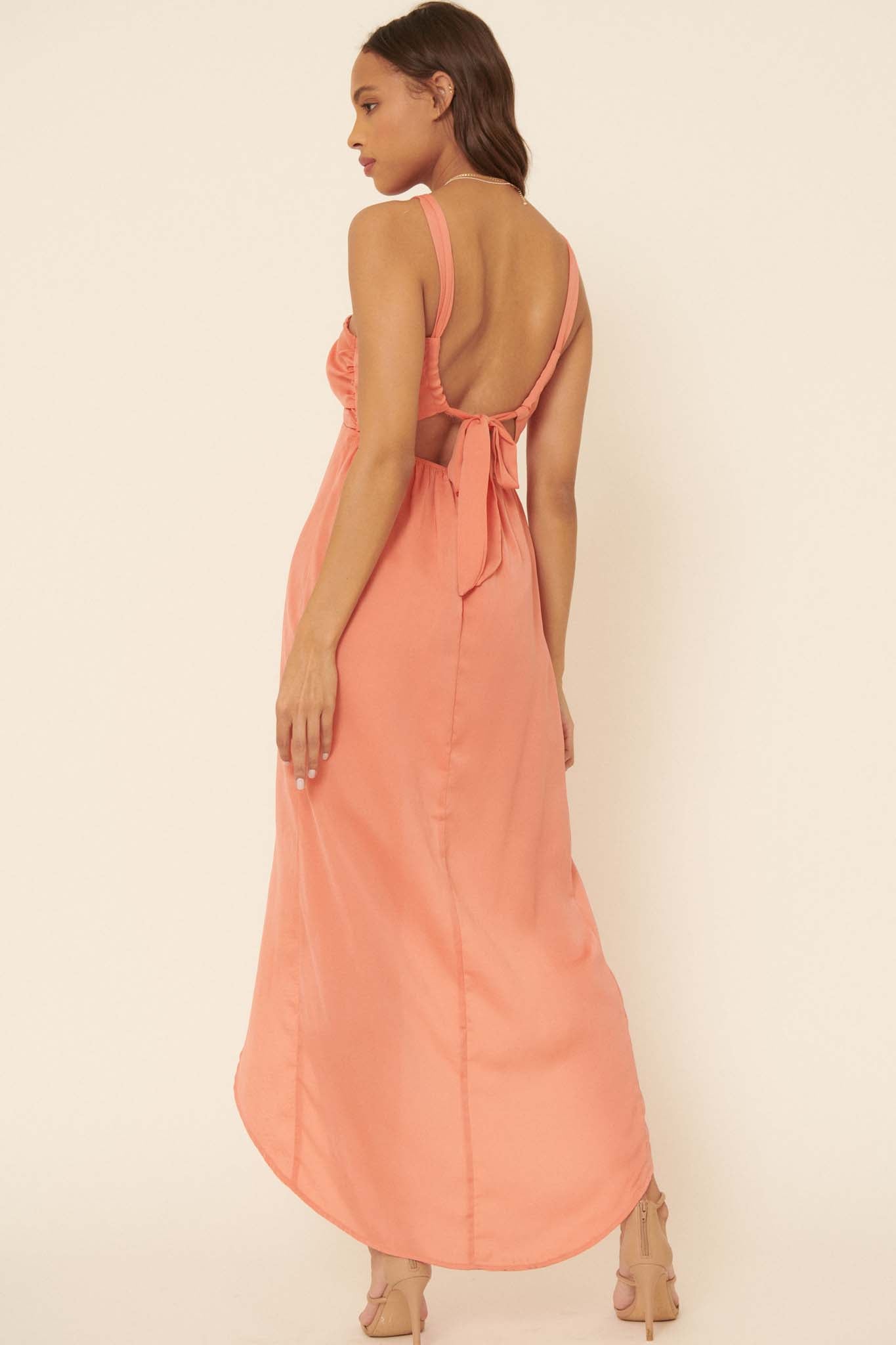 Love You More Satin Tulip Maxi Dress - ShopPromesa