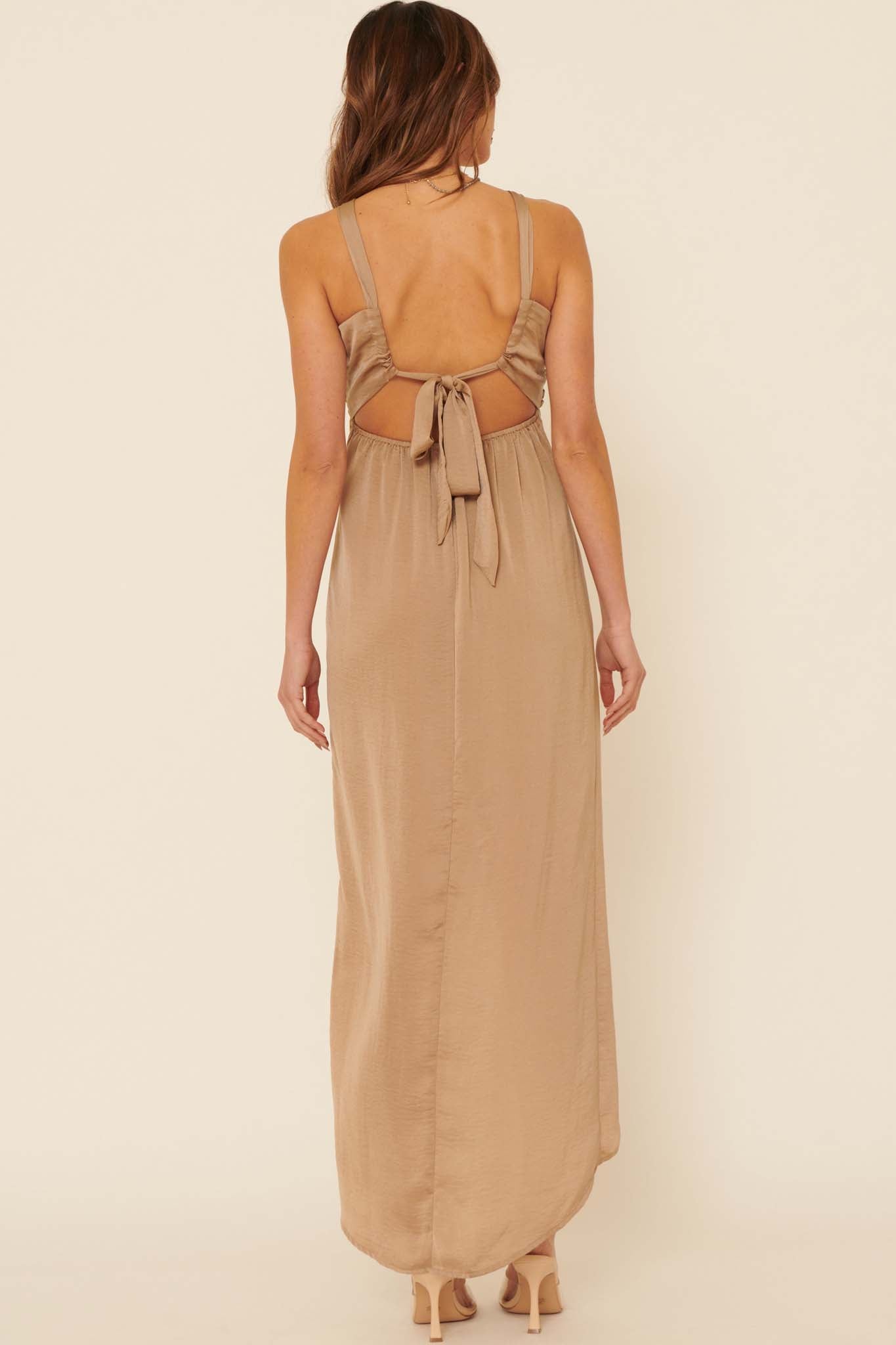 Love You More Satin Tulip Maxi Dress - ShopPromesa