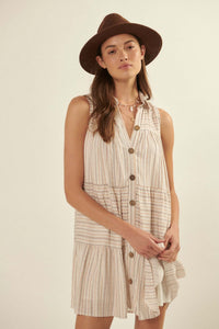 Vacay Vibes Striped Babydoll Shirt Dress - ShopPromesa