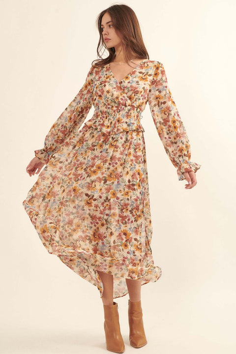 Halcyon Days Floral Chiffon Maxi Dress - ShopPromesa