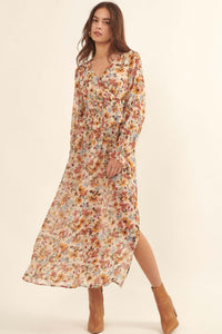 Halcyon Days Floral Chiffon Maxi Dress - ShopPromesa