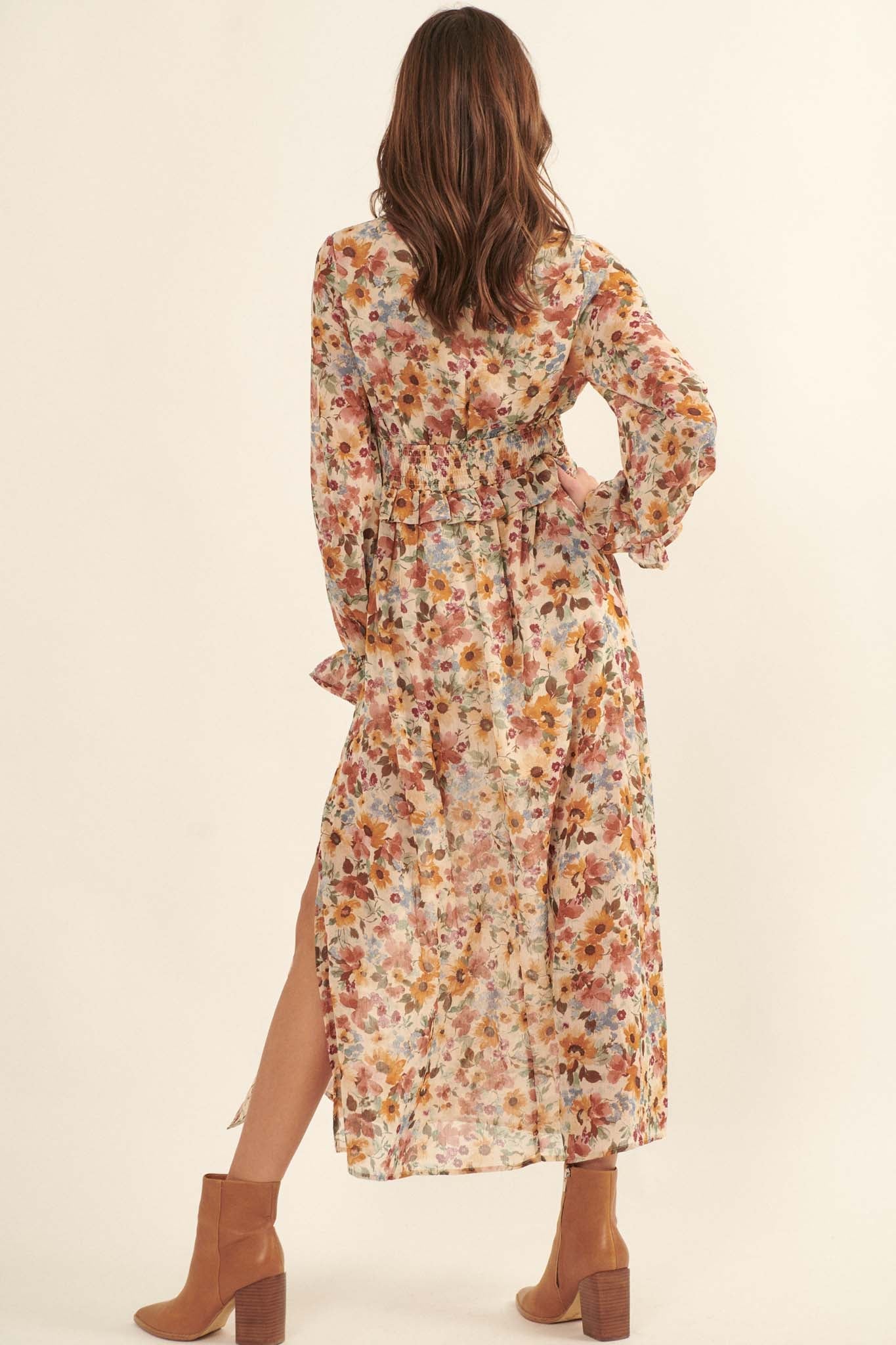 Halcyon Days Floral Chiffon Maxi Dress - ShopPromesa