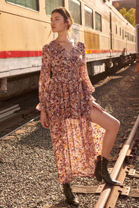 Halcyon Days Floral Chiffon Maxi Dress - ShopPromesa