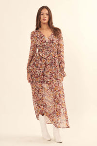 Halcyon Days Floral Chiffon Maxi Dress - ShopPromesa