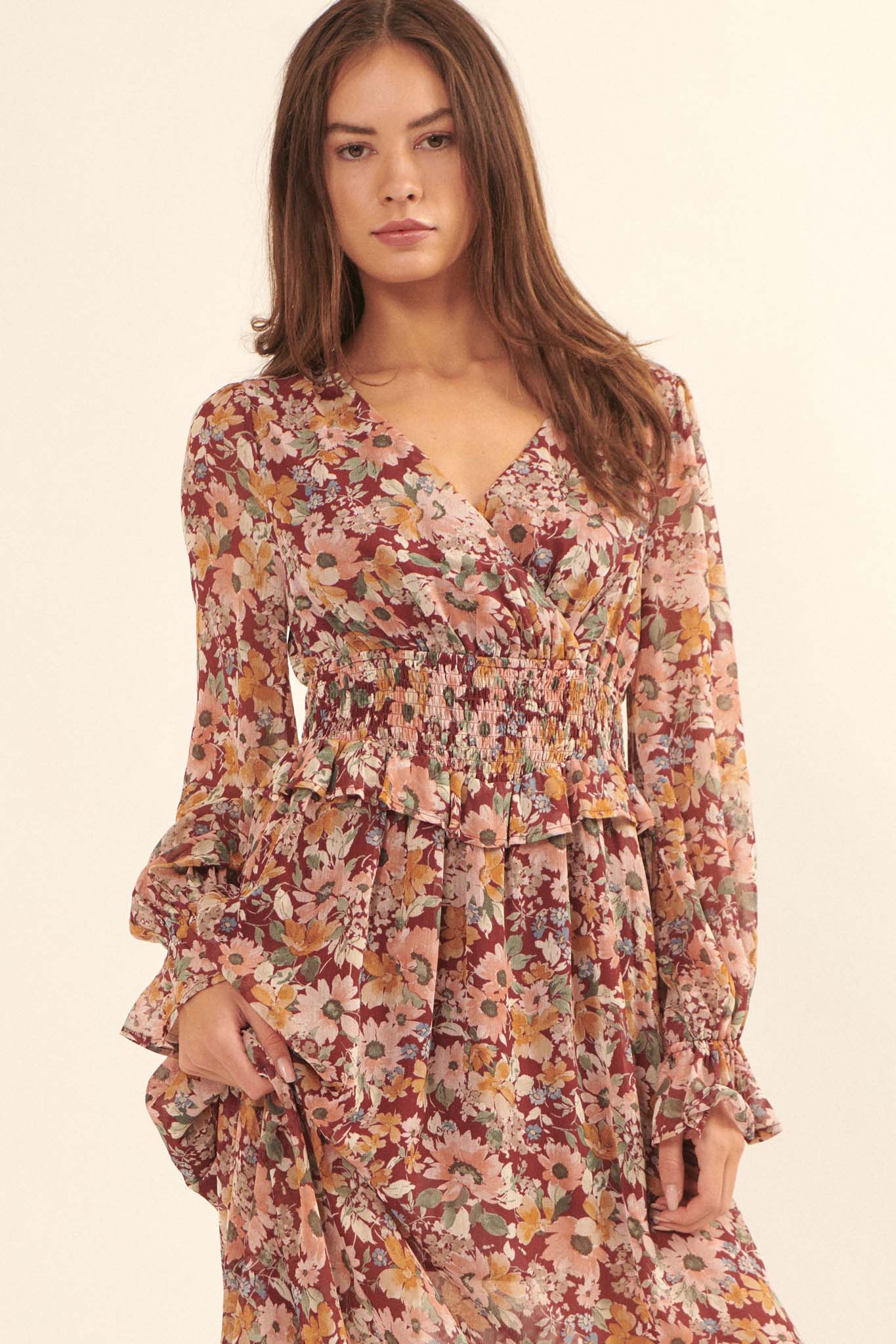 Halcyon Days Floral Chiffon Maxi Dress - ShopPromesa