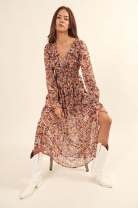 Halcyon Days Floral Chiffon Maxi Dress - ShopPromesa