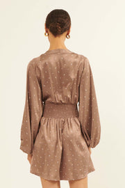Rare Jewel Diamond-Print Satin Mini Dress - ShopPromesa