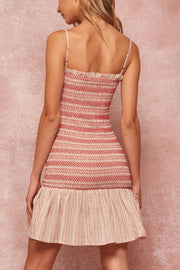 Line It Up Smocked Drop-Waist Striped Mini Dress - ShopPromesa