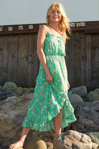 Playful Petals Ruffled Floral Maxi Sundress - ShopPromesa