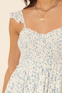 Fresh Winds Smocked Floral Mini Sundress - ShopPromesa