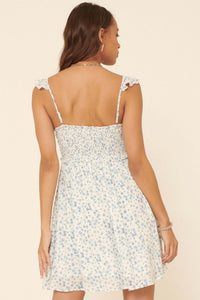 Fresh Winds Smocked Floral Mini Sundress - ShopPromesa