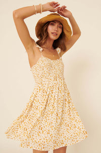 Fresh Winds Smocked Floral Mini Sundress - ShopPromesa