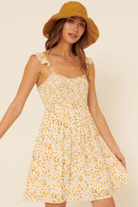 Fresh Winds Smocked Floral Mini Sundress - ShopPromesa