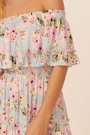 Hot Tropics Off-Shoulder Floral Mini Dress - ShopPromesa