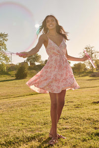 Soft Sunrise Ruffled Floral Mini Sundress - ShopPromesa