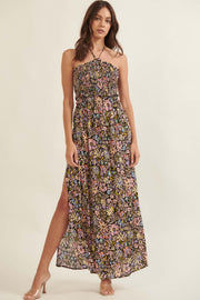 Flower Bomb Floral-Print Smocked Halter Maxi Dress - ShopPromesa