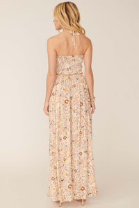 Flower Bomb Floral-Print Smocked Halter Maxi Dress - ShopPromesa