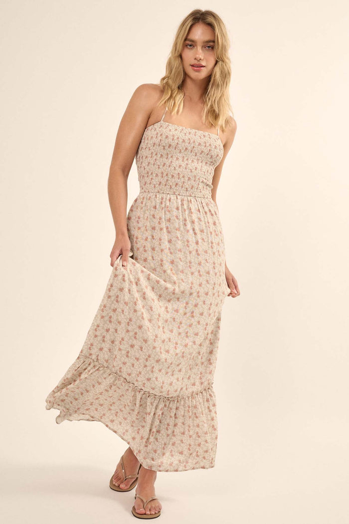 Blooming Fields Floral Open-Back Halter Maxi Dress - ShopPromesa