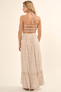 Blooming Fields Floral Open-Back Halter Maxi Dress - ShopPromesa