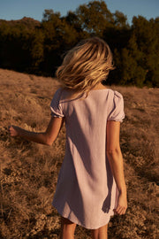 Casual Grace Linen-Blend Puff-Sleeve Shift Dress - ShopPromesa